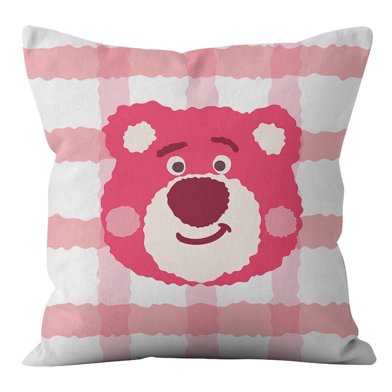 Vỏ Gối Gấu Dâu Lotso Hai Mặt In Họa Tiết Hoạt Hình Anime Đáng Yêu