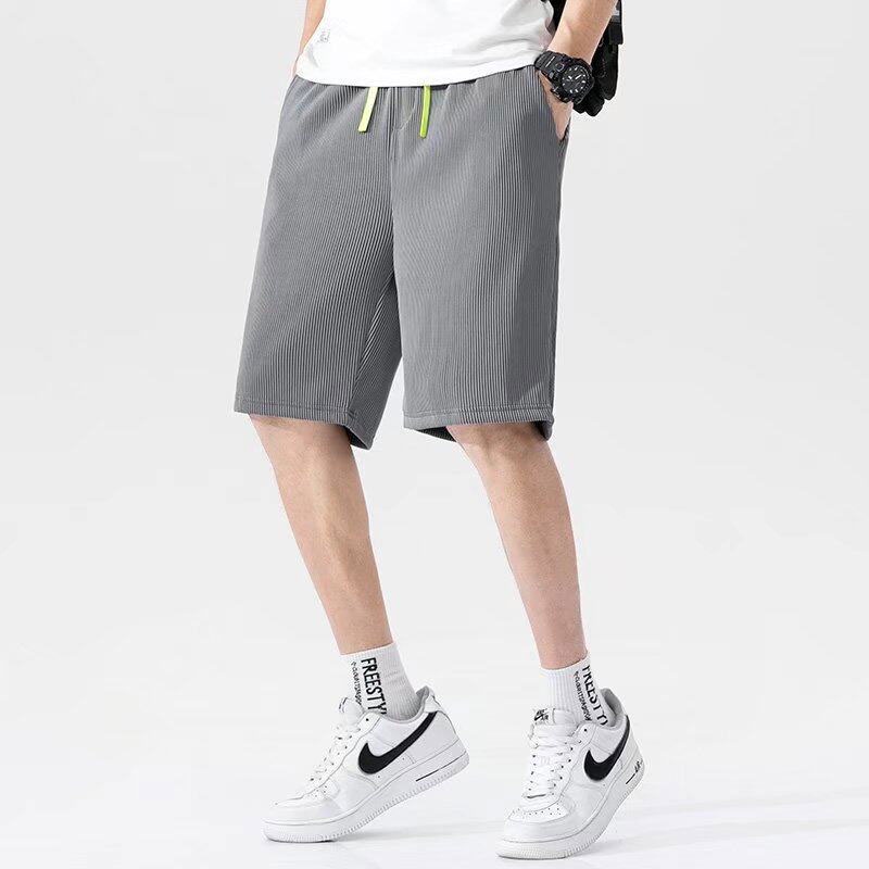 Quần Short Thể Thao Bóng Rổ Vải Lụa Lạnh Màu Sắc Đơn Giản Thời Trang Mùa Hè Cho Nam M-5XL