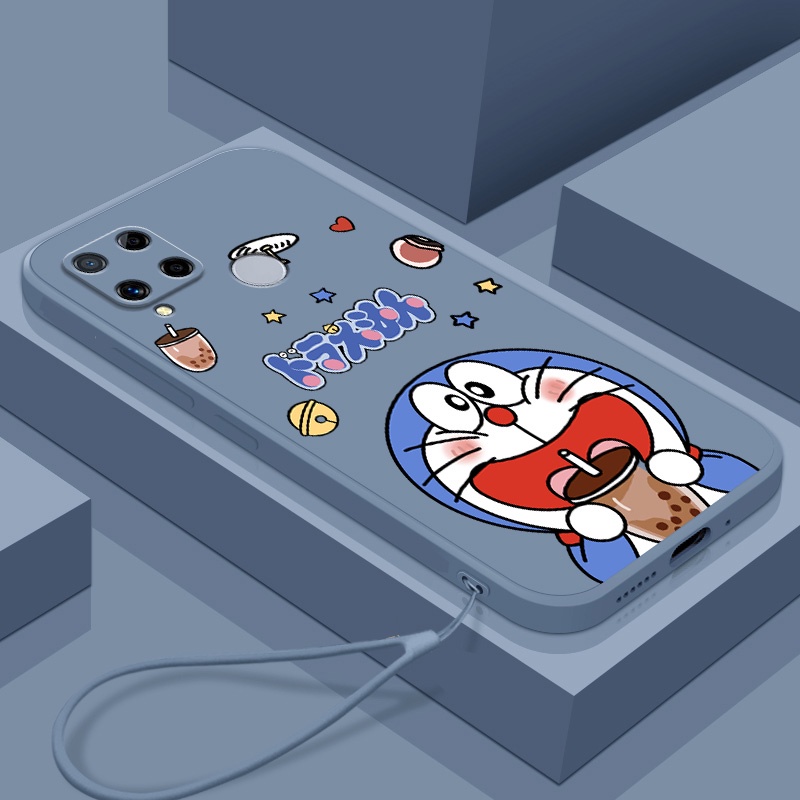 Ốp Điện Thoại Tpu In Hình Doraemon Trà Sữa Cho realme C15 realme C12 realme C25 realme C25S realme 7i realme C17