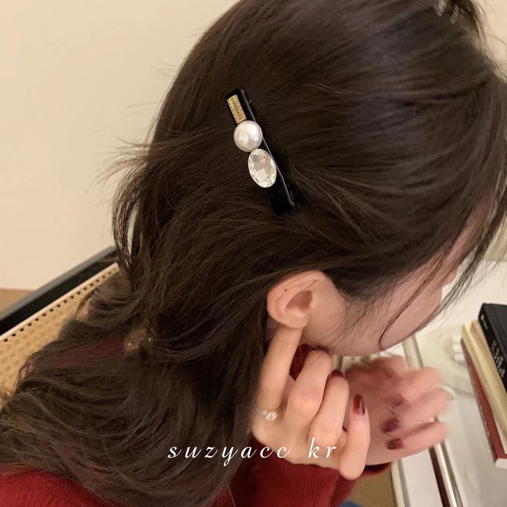 Xiao Xiangfeng Kẹp Tóc Đính Đá Ngọc Trai Nhân Tạo Nhẹ Nhàng Thời Trang Thu Đông 2022 Mới