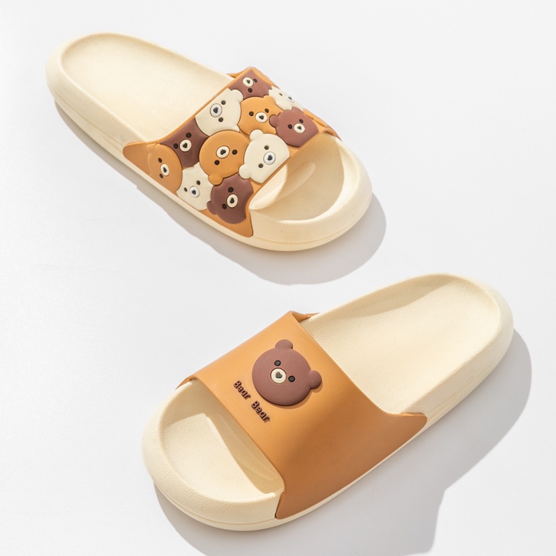 Dép Đi Trong Nhà Đế Dày Mềm Mại Chống Trượt Họa Tiết Hoạt Hình Xinh Xắn Cho Cặp Đôi