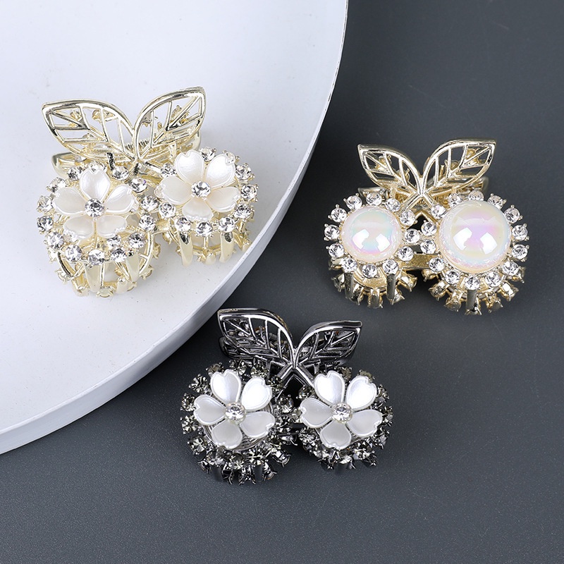 Kẹp Tóc Kim Loại Màu Đen Hình Quả Cherry Thời Trang Chất Lượng Cao