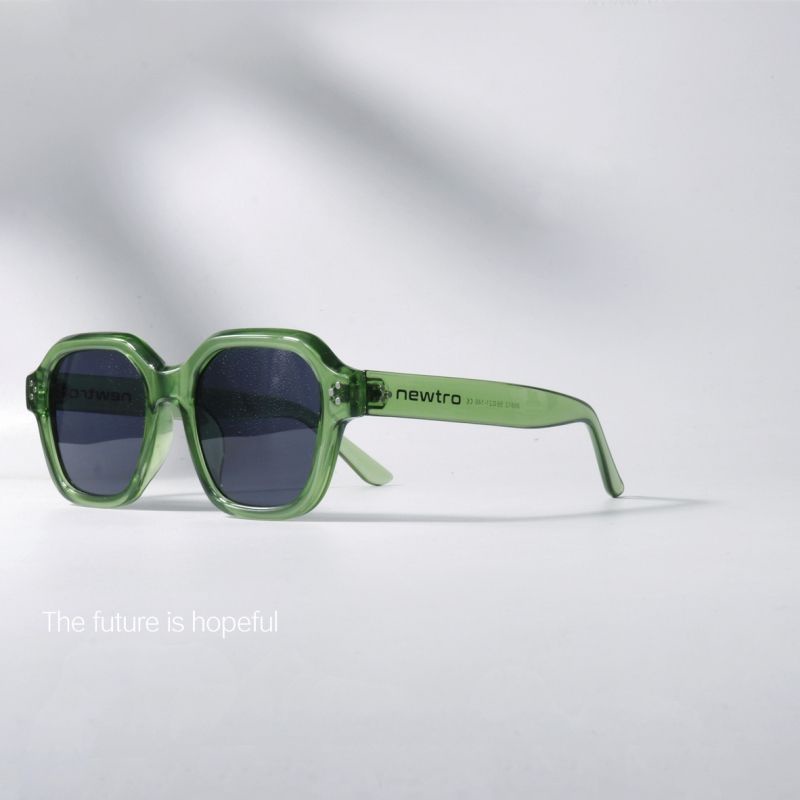 Kính Mát Tím Chống Tia UV400 Gọng Dày Phong Cách retro Nhật Bản