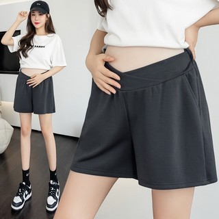Quần short mỏng dành cho bà bầu Không gian Cotton Mùa hè Quần ống rộng Quần bà bầu Quần mặc ngoài thời trang Quần legging