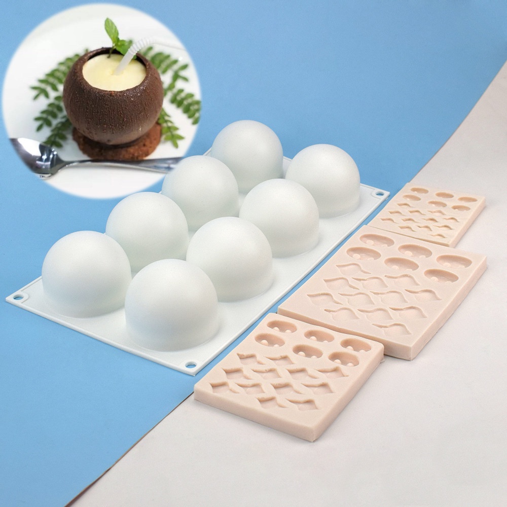 Khuôn Làm Bánh Chất Liệu Silicone Có 8 Ô Hình Mũi Heo Dễ Thương
