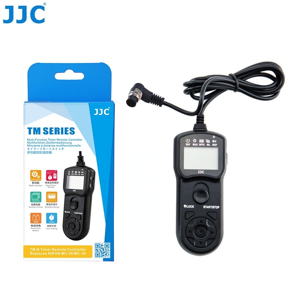 JJC TM-B Máy Ảnh Nikon Hẹn Giờ Điều Khiển Từ Xa Máy Đo Khoảng Cách Đa Chức Năng Phát Hành Màn Trập Cho Z8 Z9 D850 D810 D800 D700 D500 D300 D300s F6 F100 F90 F90x D5 D4 D4s D3x D3s D2x D2Xs D2H D1 D1x D1h , Thay Thế Cho Nikon MC-30 / MC-36 / Điều khiển từ