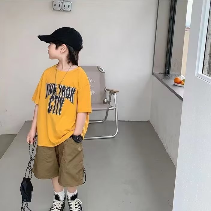 Áo thun BXPB tay ngắn dáng rộng in họa tiết size 110-160 thời trang Hàn Quốc mùa hè dành cho trẻ em