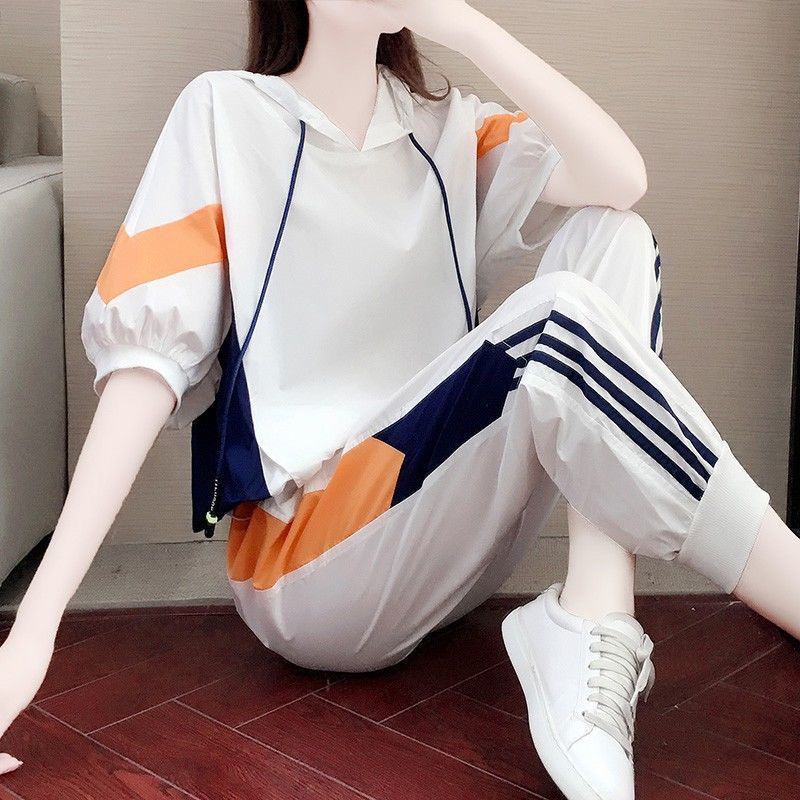 Bộ Đồ Thể Thao Hai Mảnh Dáng Rộng Thời Trang Xuân Thu Cho Nữ