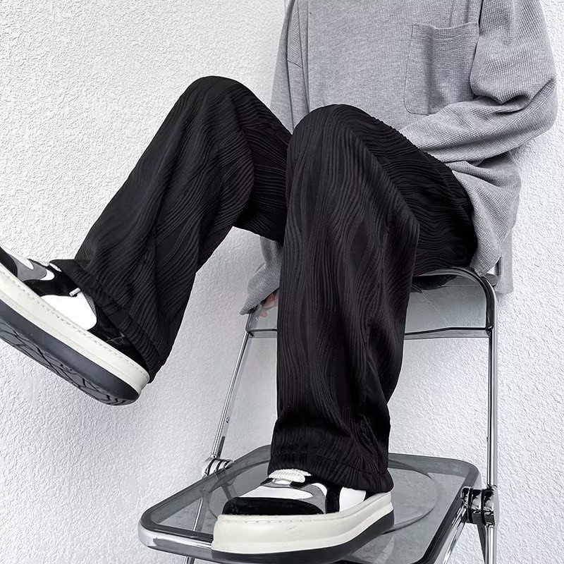 Quần Dài Ống Rộng Xếp Ly Vải Lụa Mát 2 Màu Size M-3XL Thời Trang Cao Cấp Cho Nam