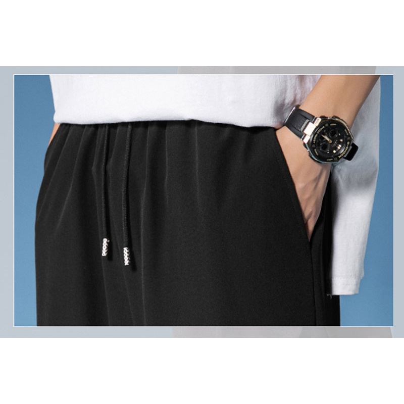 Quần Dài Thể Thao Dáng Rộng Màu Trơn Thời Trang Mùa Hè Giản Dị Dành Cho Nam