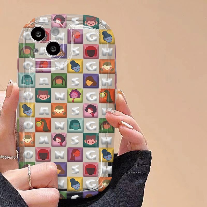✅Ốp Điện Thoại Họa Tiết Kẻ Sọc In Chữ Dễ Thương Cho iPhone 11 / 14Promax 13 12 7 / 8In YAE3