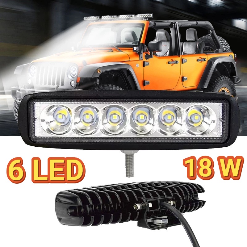 Đèn Led 6 Bóng 18W Siêu Sáng Chuyên Dụng Cho Xe Jeep Off Road SUV ATV Truck
