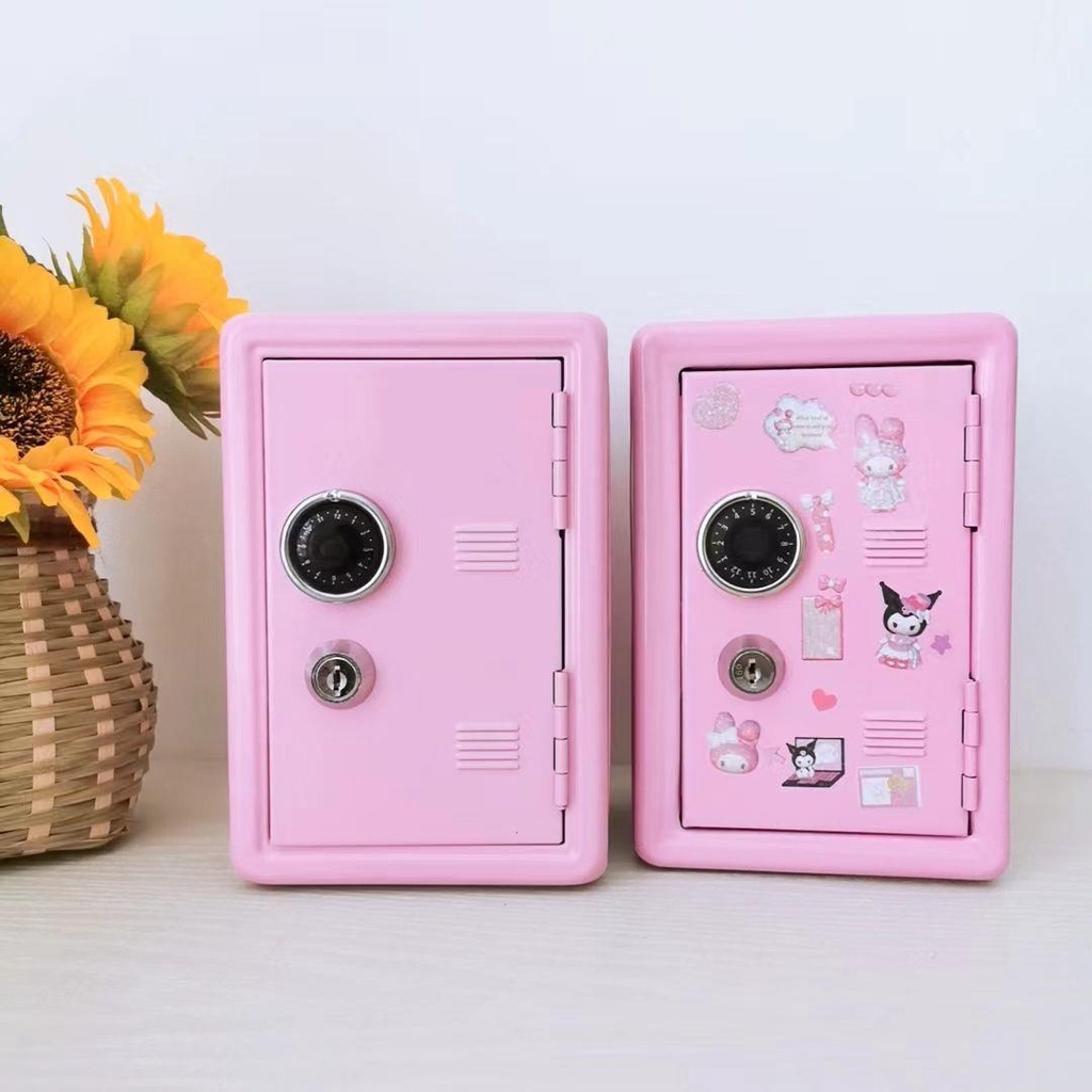 Tủ Sắt Mini Đựng Tiền Tiết Kiệm Có Khóa Kim Loại An Toàn Cho Bé