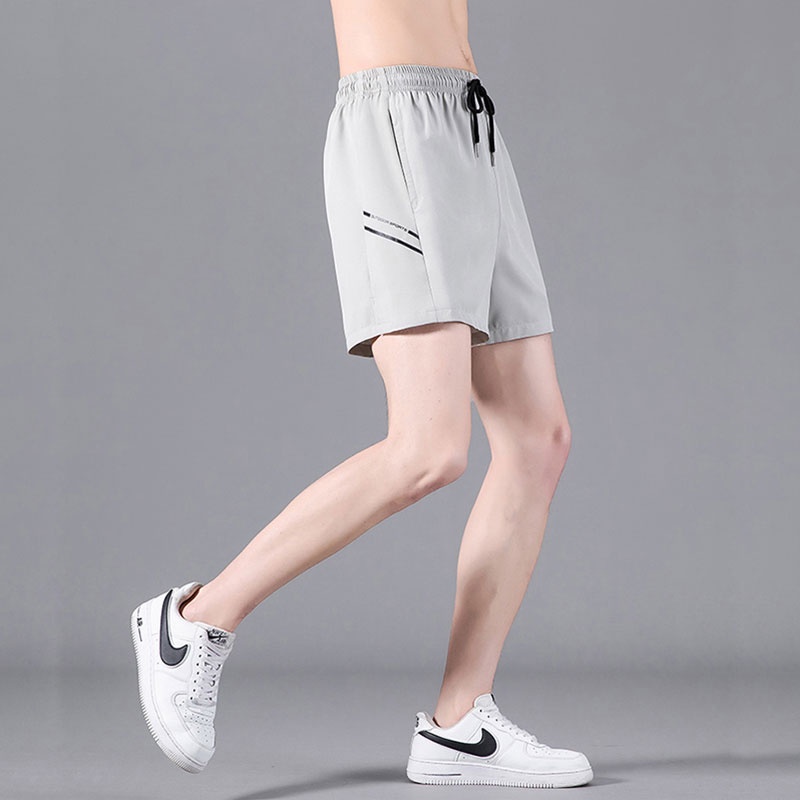 Quần Short Thể Thao Vải Lụa Lạnh Mỏng Nhanh Khô Thời Trang Mùa Hè Cho Nam