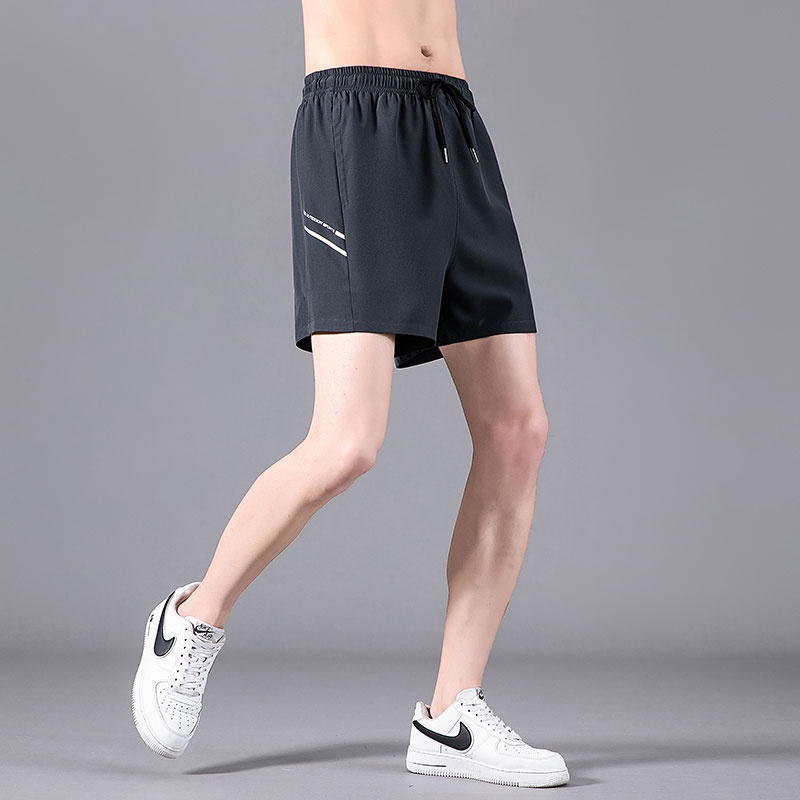 Quần Short Thể Thao Vải Lụa Lạnh Mỏng Nhanh Khô Thời Trang Mùa Hè Cho Nam