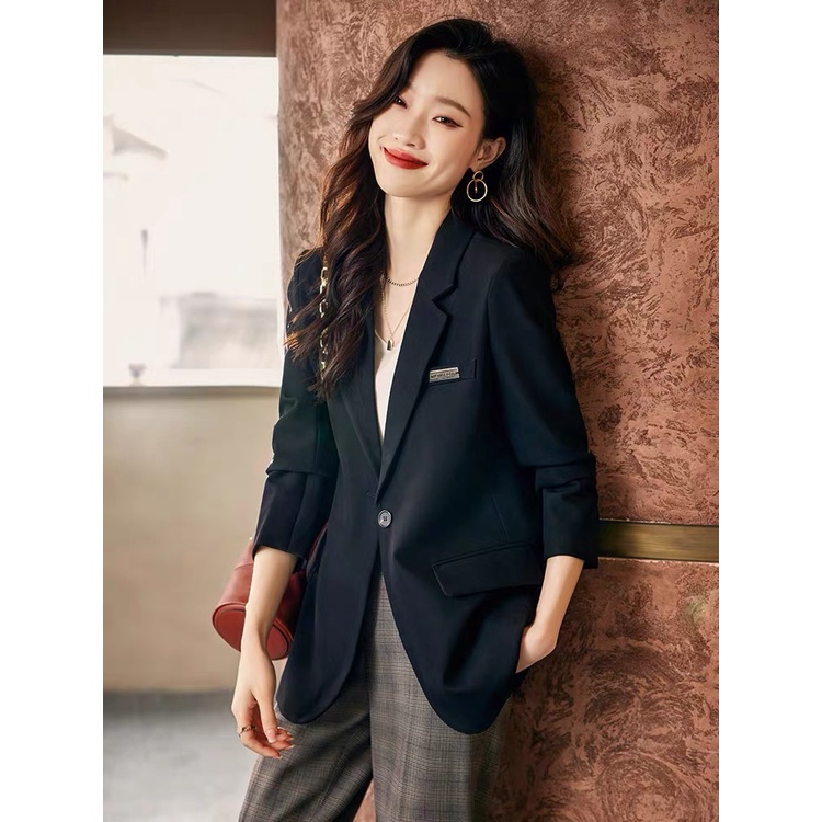 Áo Khoác Vest Màu Cà Phê Phong Cách Phương Tây Thời Trang Cao Cấp Cho Nữ