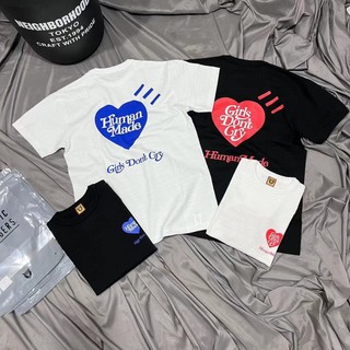 Áo Thun Cotton Không Đường May Dáng Rộng In Chữ Human MADE Isetan Limited girls Don 't cry girls Don' t cry Heart Slub Phong Cách Cặp Đôi