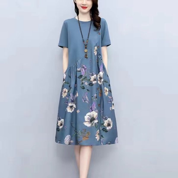 Đầm Chữ A Dáng Rộng Thời Trang Mùa Hè 2023 Phong Cách retro Mới