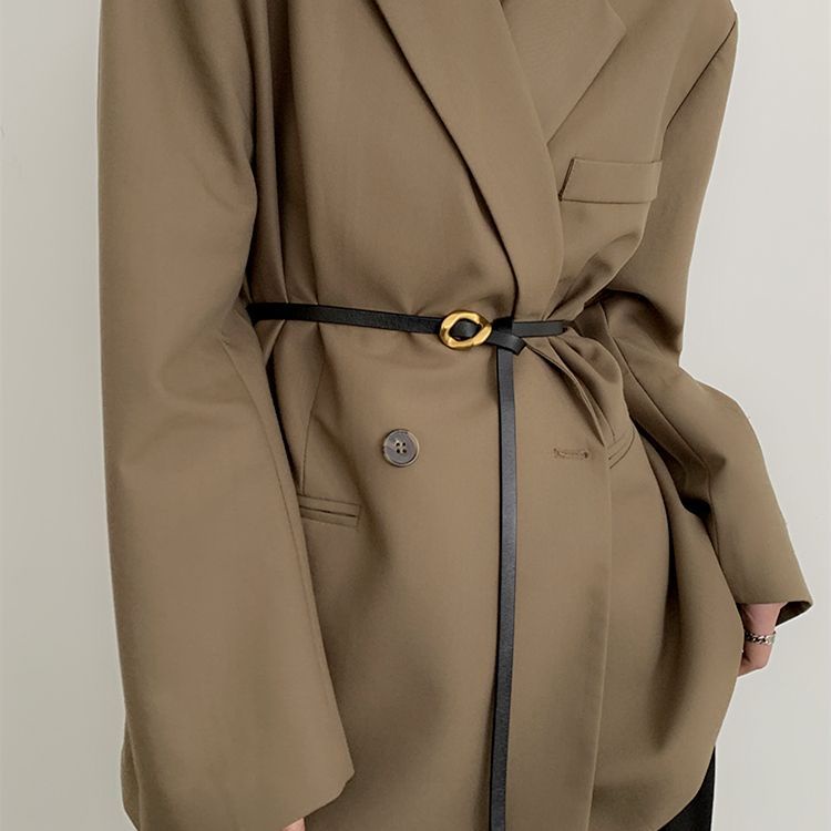 Thắt Lưng Mỏng Phối Dây Xích Phong Cách Cổ Điển Thời Trang Cho Nữ