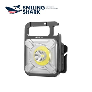 Đèn pin COB SMILING SHARK hình móc khóa nam châm siêu sáng sạc USB chiếu xa dùng leo núi đi bộ đường dài thám hiểm