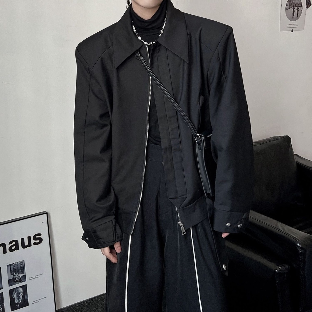 Áo Khoác Bóng Chày PAUL FITZGERALD Có Đệm Vai Dáng Ngắn Thời Trang Thu Đông Cho Nam