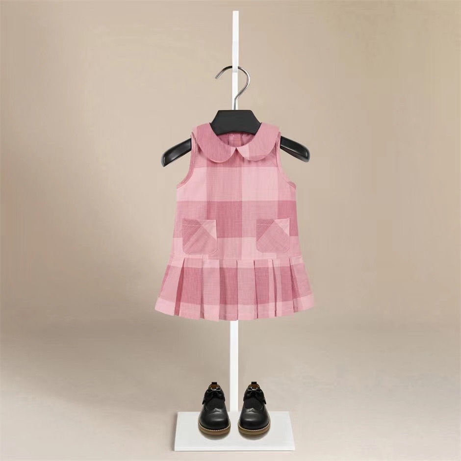 Đầm Xếp Ly Sát Nách Vải Cotton Thiết Kế Dễ Thương Cho Bé Gái