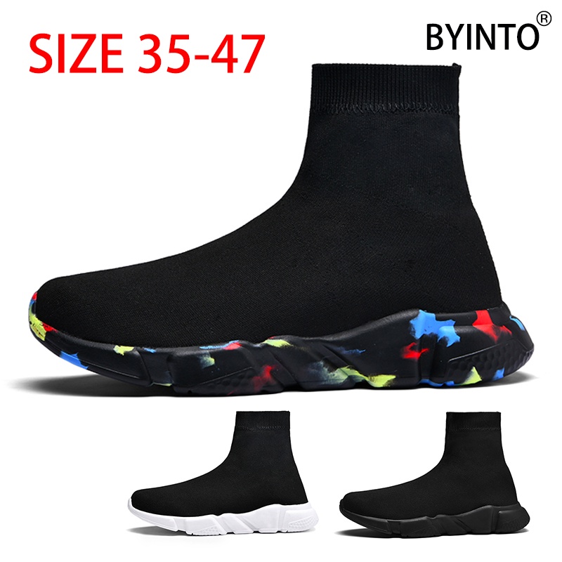 Giày bốt cổ cao phối giữ ấm màu sắc thời trang mùa đông cỡ 34-47 cho nam và nữ