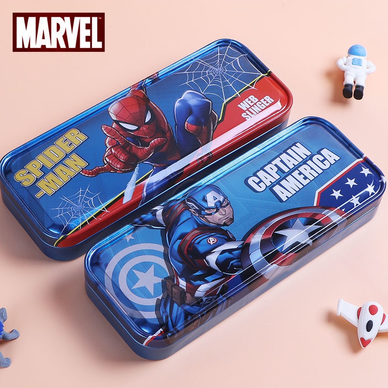 Hộp Bút Stylus Hai Lớp Đa Năng Họa Tiết Disney Marvel Spiderman 2023 Cho Học Sinh Tiểu Học Nam