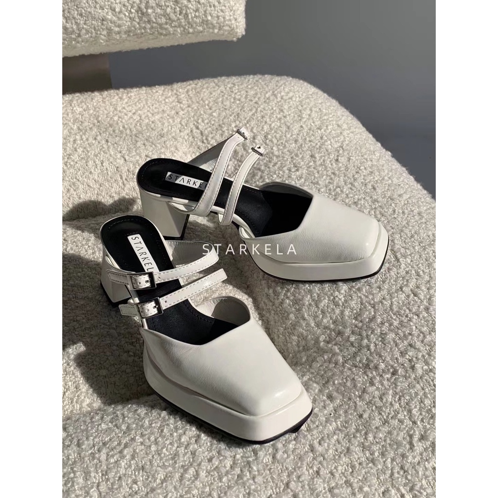 Xăng Đan Nữ Mary Jane Cao Gót Nữ Gót Vuông Mũi Vuông Đế Chống Thấm Nước WESTIE STUDIO - A290.GN