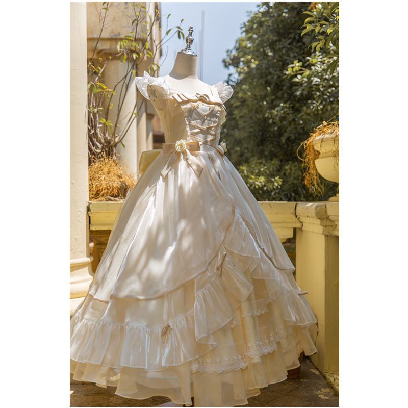 Chân Váy Dài Trung Bình In Hoa Kiểu Lolita Dễ Thương