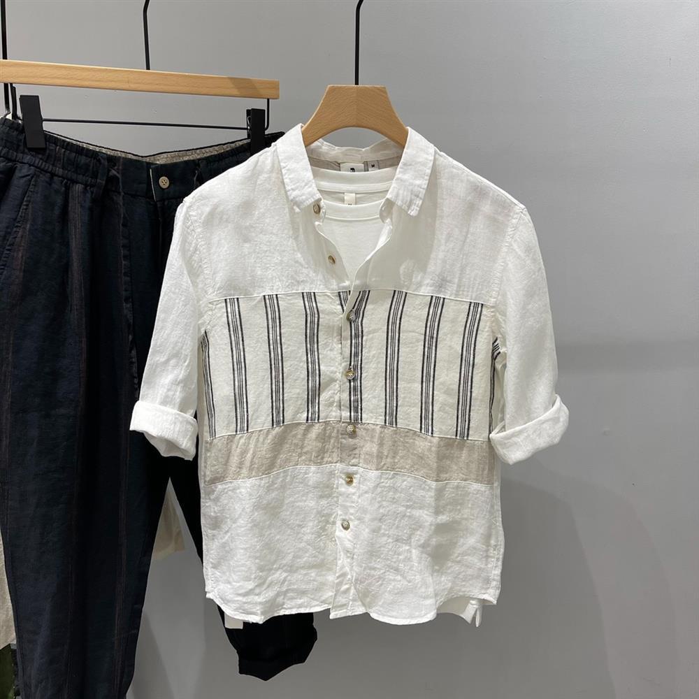 Áo Sơ Mi Tay Ngắn Kẻ Sọc Thời Trang Mùa Hè Hàn Quốc Cho Nam Giới Có 3 Size S-4Xl