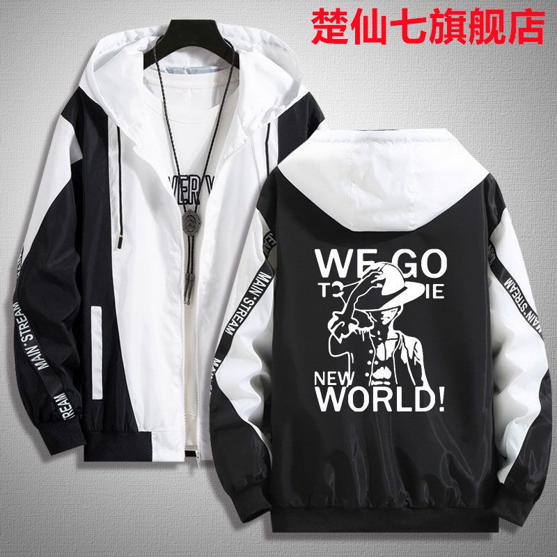 Áo Khoác Nỉ Hai Chiều In Hình luffy One Piece Mùa Thu Giản Dị Wang Lian Bên Ngoài ace anime lasso lung luffy yuan ar 0322
