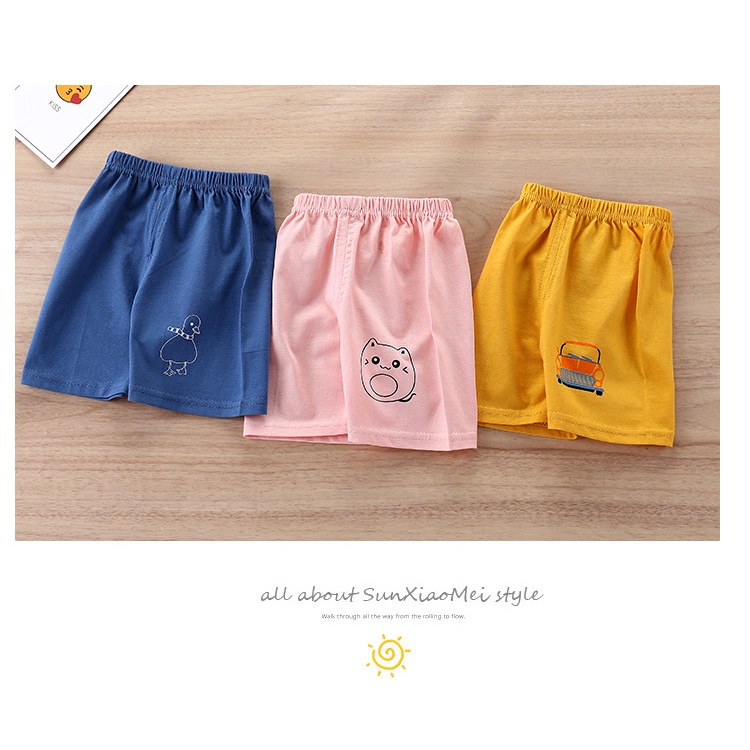 Quần Đùi Cotton 73-130cm Họa Tiết Hoạt Hình Phong Cách Hàn Quốc Cho Bé