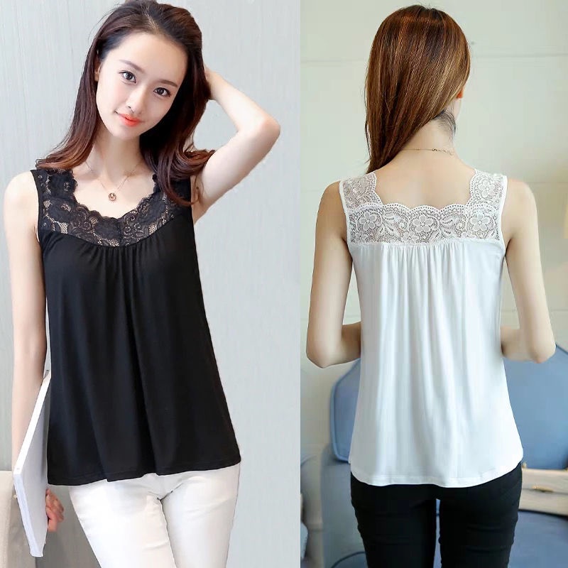 Áo Yếm Hai Dây Kiểu Dáng Đáng Yêu Thời Trang❤ Ốp Áo Ren Sát Nách Dáng Rộng Dễ Phối Đồ