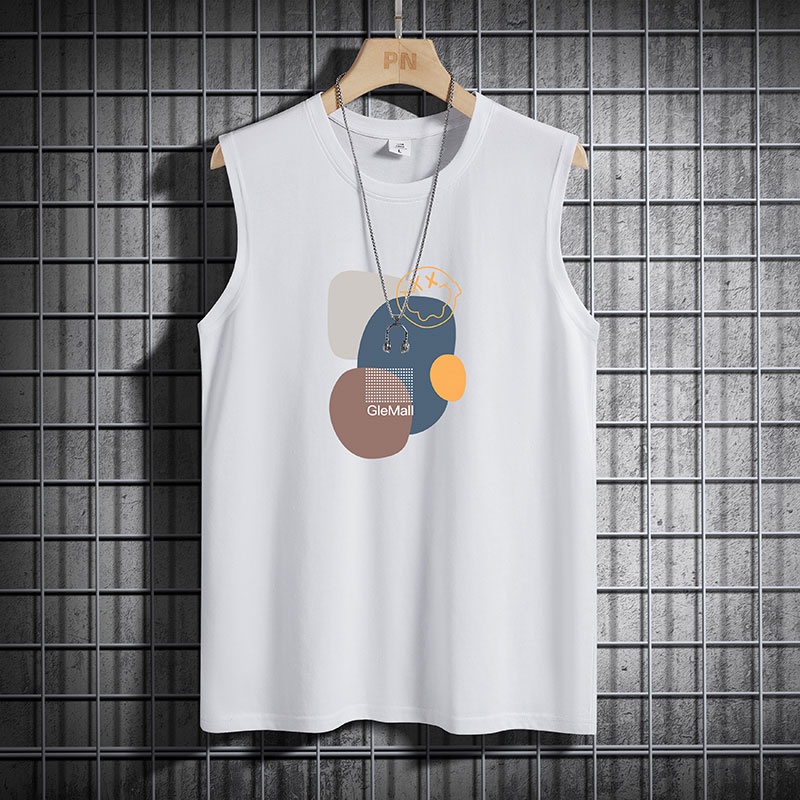 Áo Thun Thể Thao Sát Nách Cổ Tròn In Họa Tiết Đơn Giản Thời Trang Mùa Hè Cho Nam