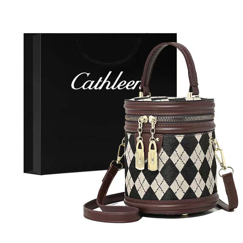 Cathleen 'S Túi Xách Đeo Vai Hình Trụ Nhỏ Xinh Thời Trang Đa Năng Cho Nữ