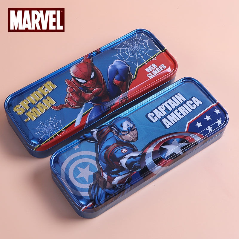 Hộp Bút Stylus Hai Lớp Đa Năng Họa Tiết Disney Marvel Spiderman 2023 Cho Học Sinh Tiểu Học Nam