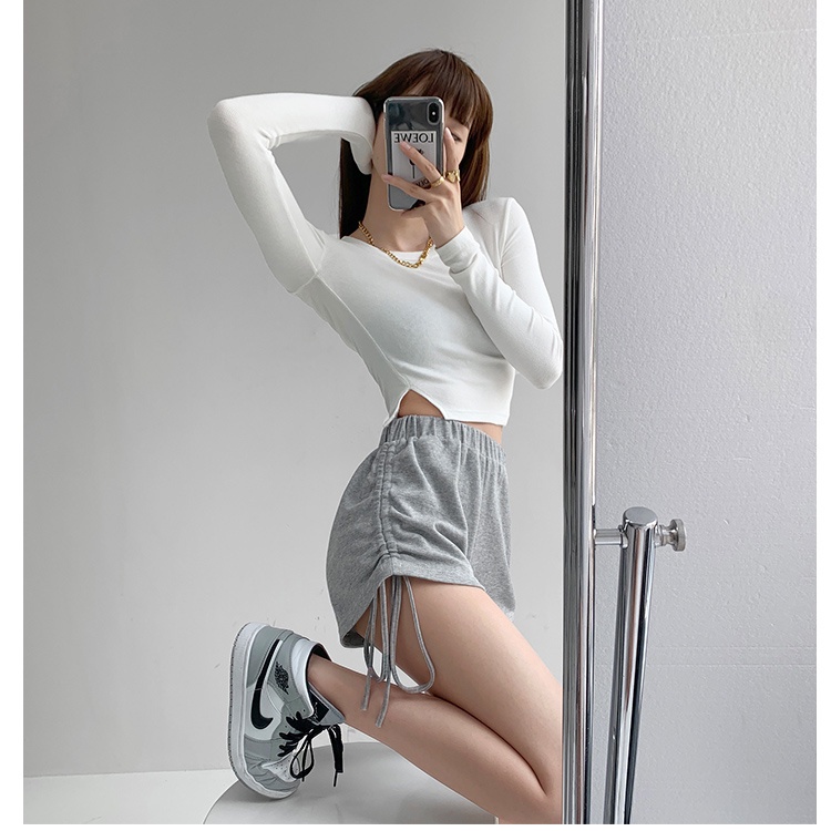 COZOK Quần ngắn ống rộng Phối Dây Rút Thời Trang Cá Tính Trẻ Trung