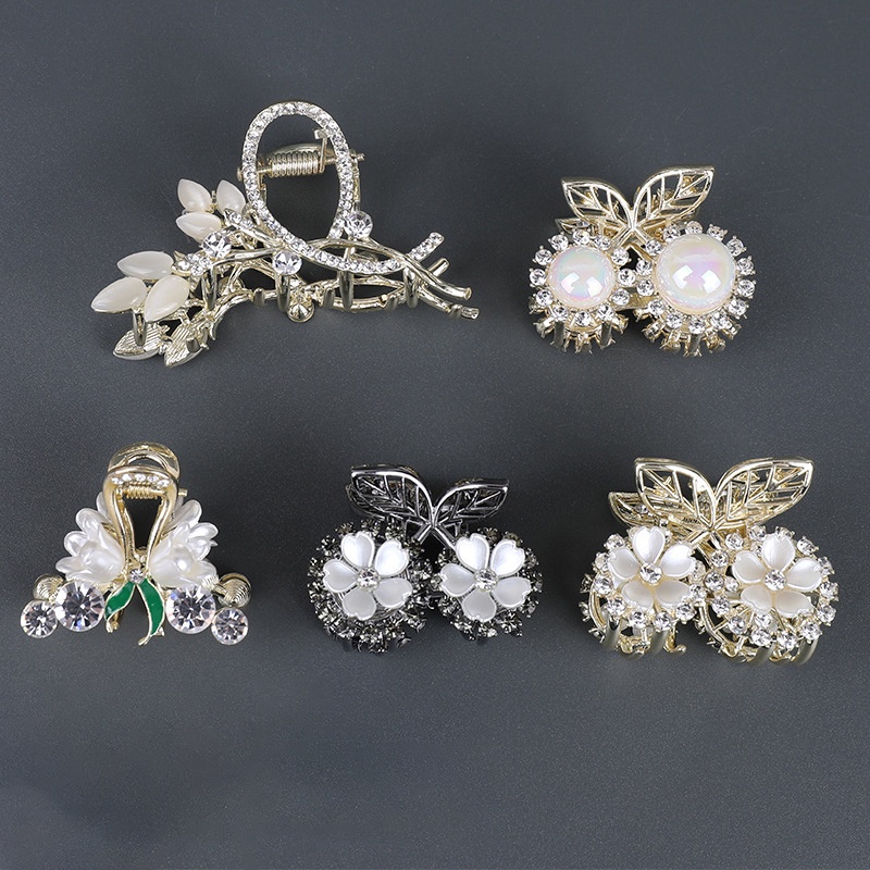 Kẹp Tóc Kim Loại Màu Đen Hình Quả Cherry Thời Trang Chất Lượng Cao