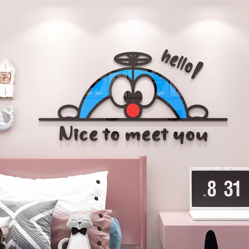 Anime Cổ Điển Doraemon Đôrêmon Dán Tường Phòng Trẻ Em Trang Trí Tường Mẫu Giáo Lớp Học Bố Trí Mica Tranh