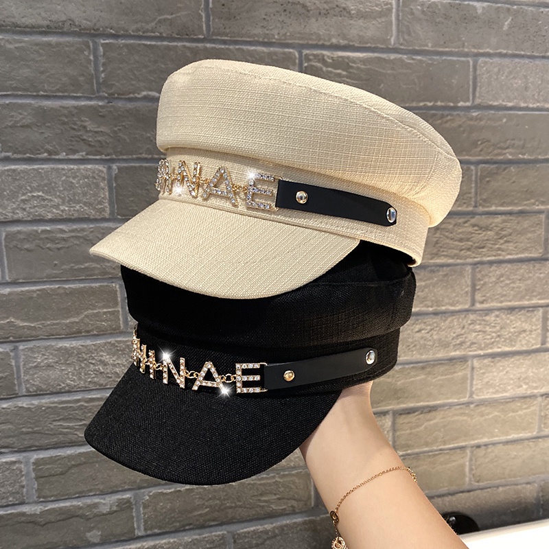 Mũ Beret Đính Đá Phong Cách Đường Phố Hàn Quốc Cho Nữ