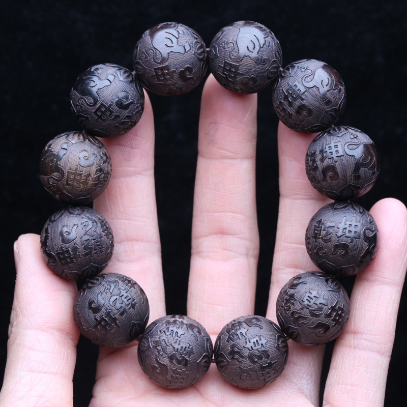 Vòng Tay Chuỗi Hạt Gỗ Mun Tự Nhiên 20mm Cho Nam