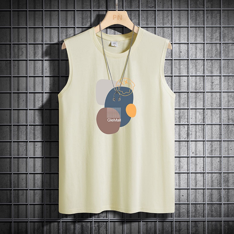 Áo Thun Thể Thao Sát Nách Cổ Tròn In Họa Tiết Đơn Giản Thời Trang Mùa Hè Cho Nam