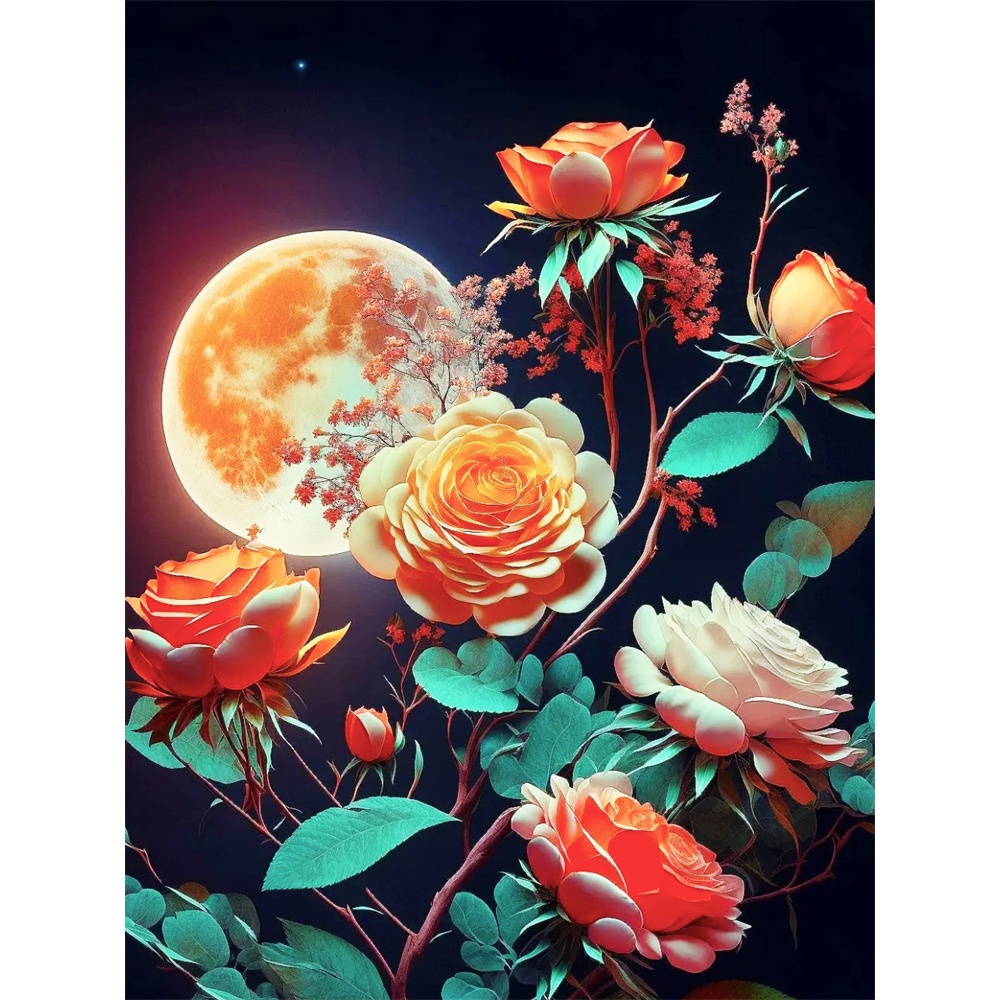 Bộ Dụng Cụ Thêu Tranh Chữ Thập Hình Hoa Hồng