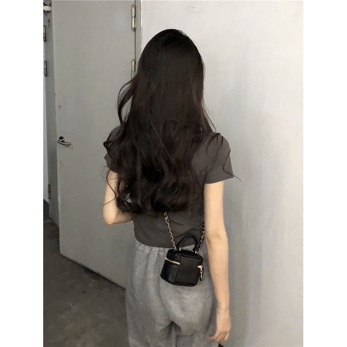 Áo Thun Tay Ngắn Dáng Ôm Thiết Kế Dây Rút Độc Đáo Thời Trang Mùa Hè Mới Cho Nữ