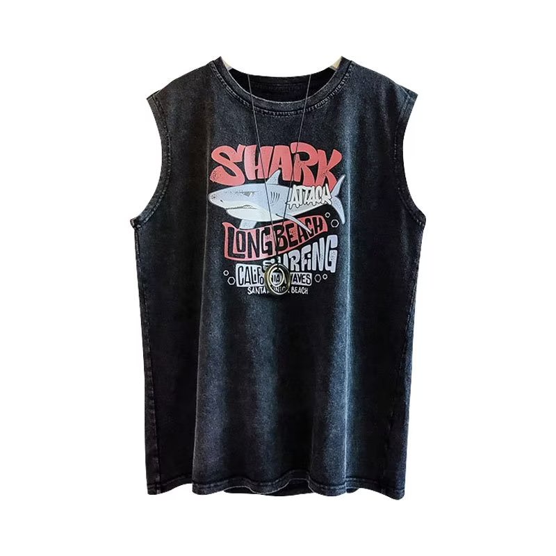 Áo Thun Ba Lỗ Mùa Hè Dáng Suông In Họa Tiết Màu Tương Phản Cổ Điển Có Kích Thước m-5xl Cho Nam Và Nữ