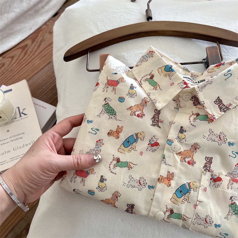 Áo Sơ Mi Tay Ngắn In Hoạt Hình Thời Trang Mùa Hè 2023 Cho Bé Trai