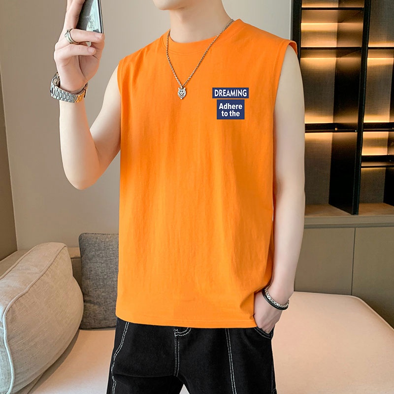 Áo Thun Ba Lỗ Thể Thao Dáng Rộng Cổ Tròn In Họa Tiết Trẻ Trung Thời Trang Mùa Hè Cho Nam