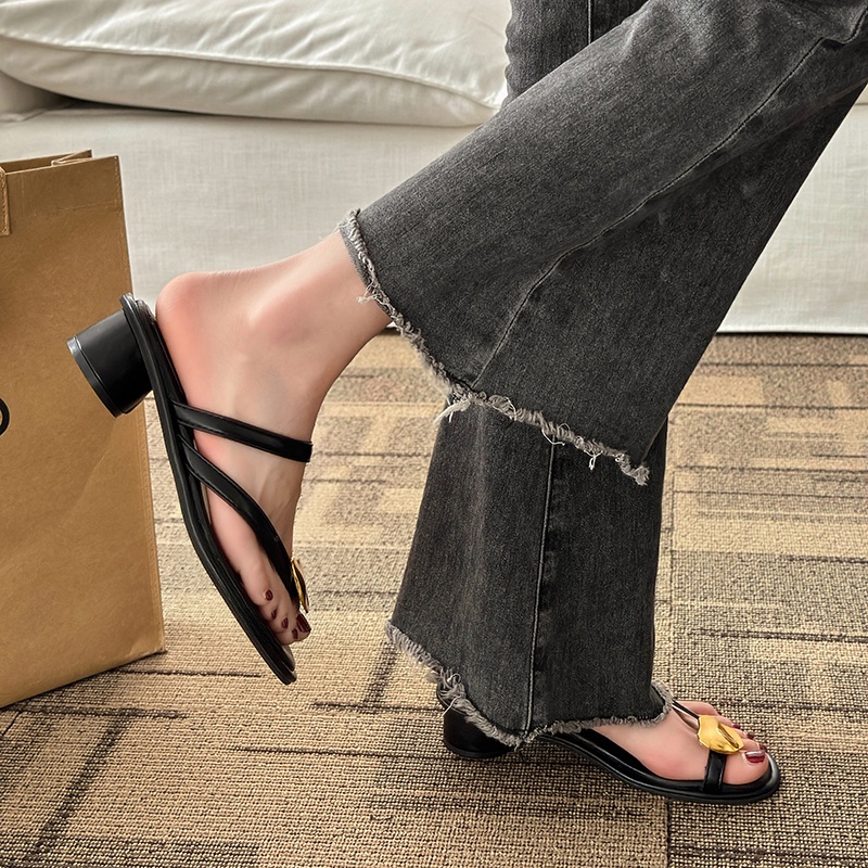 ❤️Dép Xỏ Ngón Đế Thấp Thoải Mái Phong Cách Phương Tây