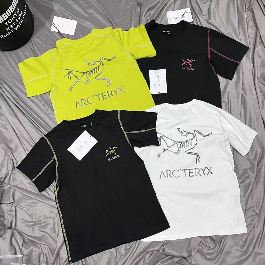 Arc 'Teryx Archaeopteryx Áo Thun Cotton Ngắn Tay Dáng Rộng Tiêu Chuẩn Lớn Đa Năng Màu Trơn Có Bốn Đường Viền Cho Nam Và Nữ Co